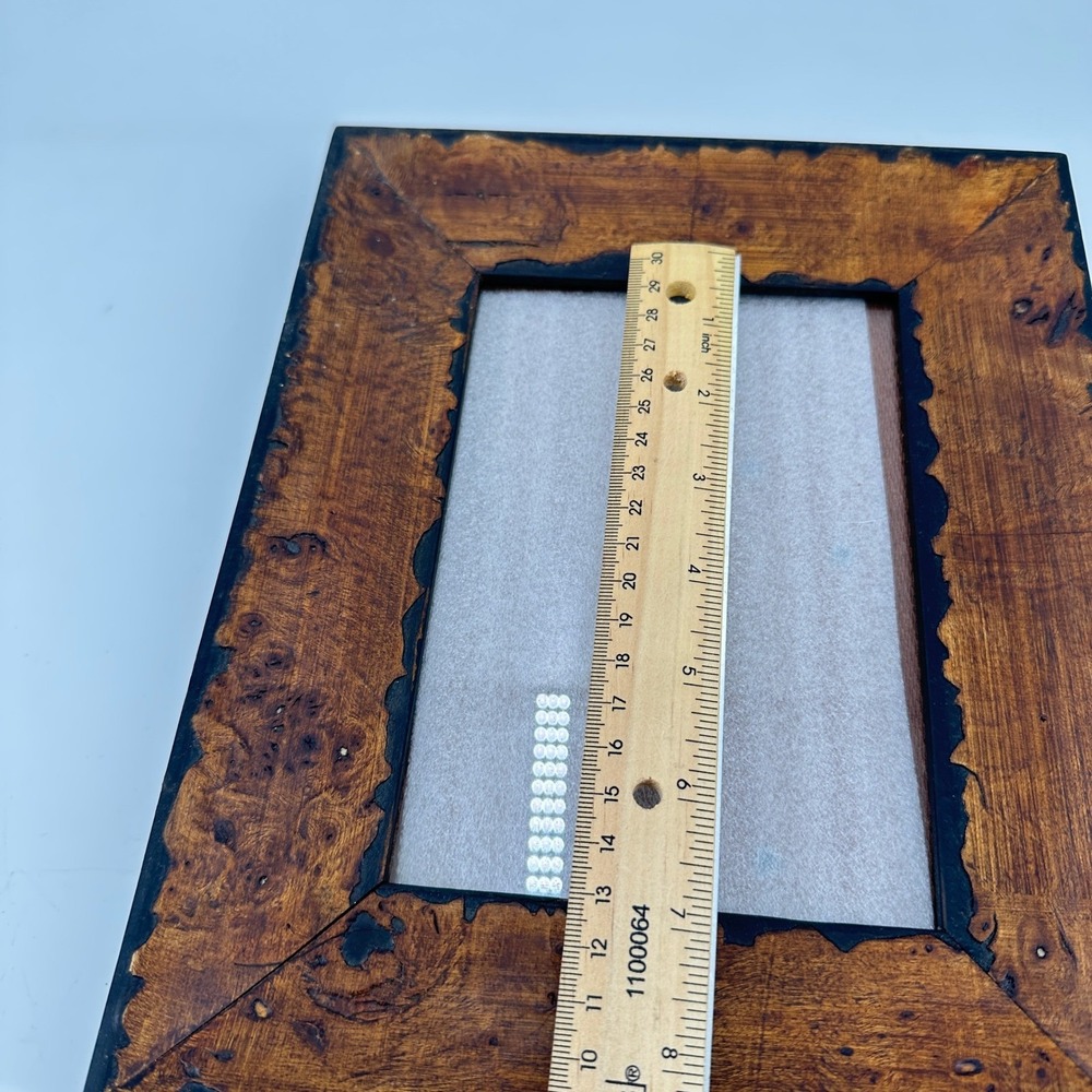 Rustic Wood Grain Photo Frame with Scalloped Border 5x7 Tabletop Country Cabin - Picture 11 of 11